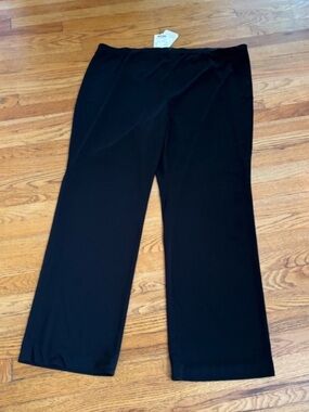 Doncaster NEW Wide Leg Black Trousers Pants Elastic Waist Women 3X Dressy Office